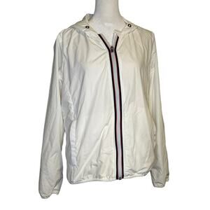 Athleta white zip-up wind breaker jacket size S